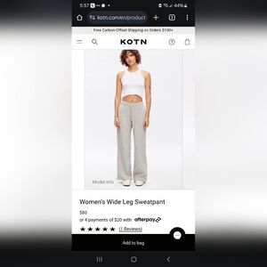 KOTN Wide Leg Grey Sweatpants